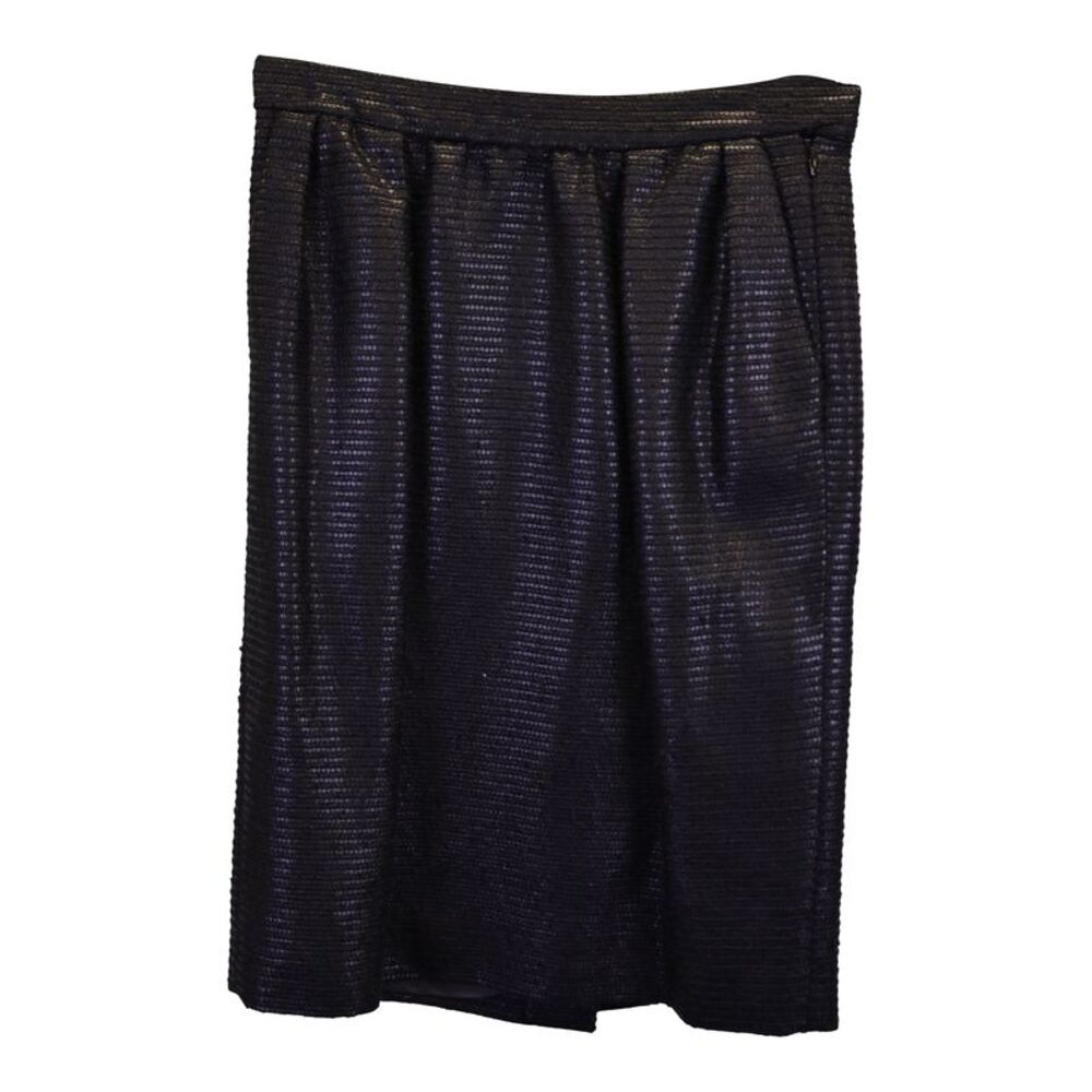 Saint Laurent Textured Skirt in Black Polyester